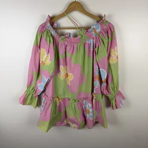 Sabo Skirt NWT Blair Puff Dress Sizs‎ XS Floral Off Shoulder Colorful Coastal Vacation thumbnail 4