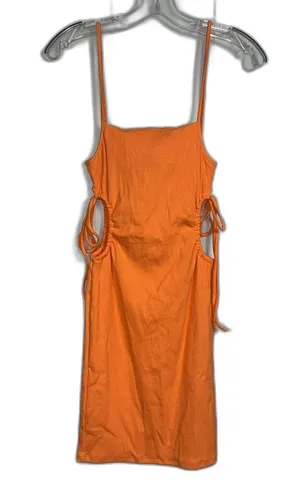Zara Orange Cutout Mini Dress Size Small thumbnail 1