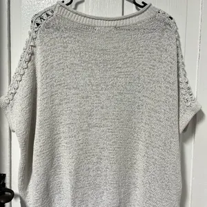 Moth Anthropologie White Oversized crochet white sweater size XS thumbnail 3