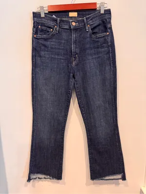 MOTHER The Insider Crop Step Fray Jeans - Dark Wash 29 thumbnail 2