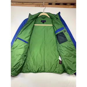 Lands End Blue‎ Quilted Primaloft Puffer Jacket Womens Size S 6-8 Green Lining thumbnail 6