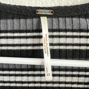 Free People Striped Wrap Top Always With Me Tee‎ Boho Casual Minimalist XS thumbnail 5