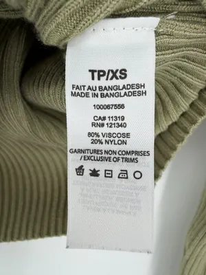 Garage Colorblock‎ Ribbed Crop Top Sage Green Cream XS Y2K thumbnail 4