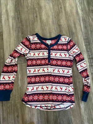 Lanz 2 piece Fair Isle Reindeer Winter Pajama Set small thumbnail 5