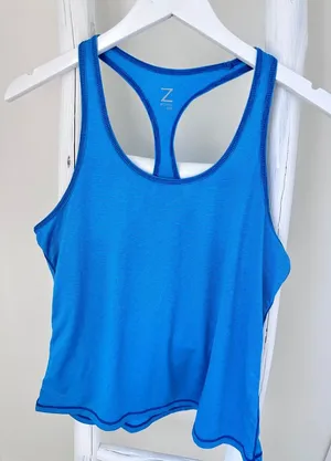 Zella Bright Blue Performance Racerback Tank Top Size Large thumbnail 1