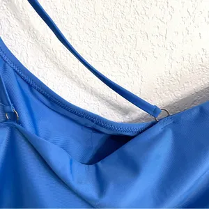 Aerie Womens Swim Bikini Top Bandeau Blue One Shoulder Strap Size XXL thumbnail 6