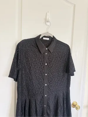 Equipment Naomi Black Lace Mini Dress thumbnail 3