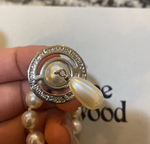 Vivienne Westwood Orb silver-tone brass and faux-pearl choker necklace thumbnail 5