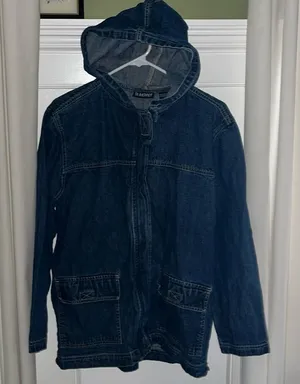 Blassport Jacket Blue Jean Denim Zip Up Hooded Longsleeve Vintage Size M thumbnail 1