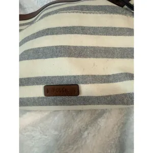 Fossil Purse White/Blue Stripes Crossbody Key thumbnail 5