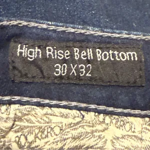 Rock and‎ Roll Denim High Rise Flare Leg Bell Bottom Frayed Jeans Size 30 x 32 thumbnail 9
