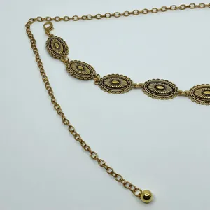 Vintage Y2K Western Gold-Tone Concho Chain Belt, Fits 16–39.5 Inches, X7GA1216 thumbnail 8