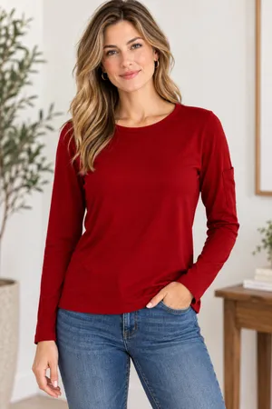 Ralph Lauren red long sleeve tee shirt medium preppy holiday thumbnail 1
