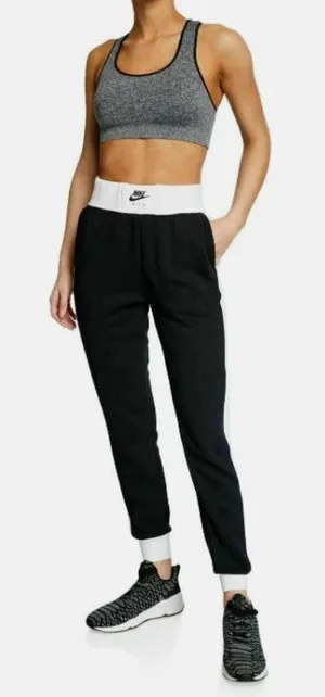Nike Air‎ Sportswear Jogger Pants Sz Large Black High Rise Athleisure Activewear thumbnail 1