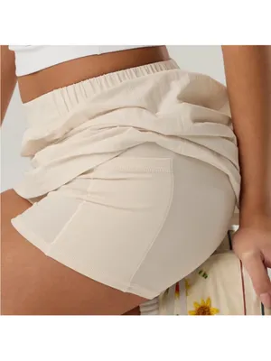 OFFLINE By Aerie Nylon Mini Skirt Off White sz S thumbnail 2