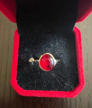 Women’s Golden Lab Created Ruby Statement Ring Size 7 Red thumbnail 1