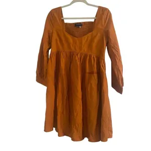 ✨Banana Republic GATHERED-WAIST ORANGE MINI SZ MEDIUM DRESS✨ thumbnail 2