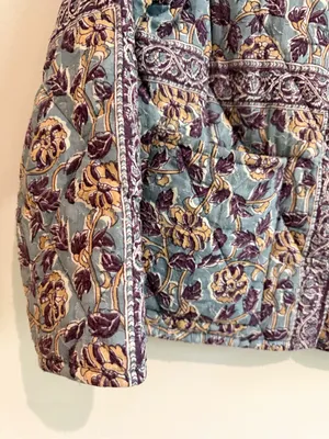 Anthropologie Antik Batik Jacket Quilted Cotton Floral Size Small thumbnail 4