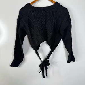 3.3 Field Trip Black Cable Knit Tie‎ Back Cropped Sweater Size undefined thumbnail 2