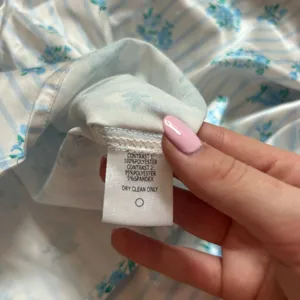 Altar’d State Ditzy Floral Blue Satin Pajama Set Striped Size Small and XS thumbnail 9