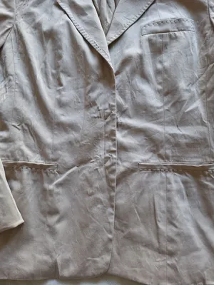Elie Tahari Beige Polished Cotton Double Breasted Snap Blazer Size 10 Fits S/M thumbnail 3
