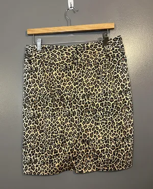 Marianne Skirt Womens 10 Leopard Print Animal Pencil Stretch Made in USA thumbnail 2