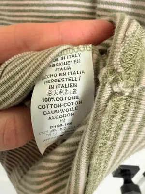 Brandy Melville Basic Cotton Tee Ashlyn Green and White Striped Fitted T-Shirt thumbnail 6
