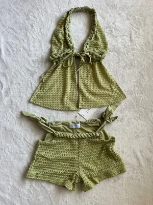 Outcast Clothing Benni Top Matcha Benni Shorts Matcha Set thumbnail 4