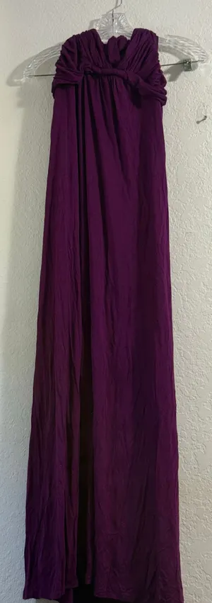 Max & Cleo Goddess Gown Size L Empire Maxi Dress halter open back thumbnail 1
