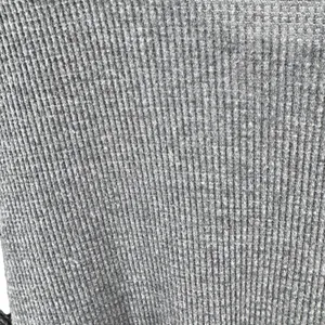 We The Free People Gray Waffle Knit Long‎ Sleeve Top Relaxed Fit thumbnail 4