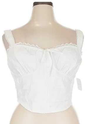 Altar'd State Crop Tank Top White thumbnail 1
