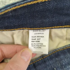 JUDY BLUE Skinny Fit Jeans Distressed Ripped‎ Blue Denim Womens Size 5 27 thumbnail 6