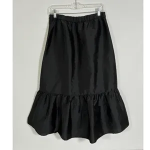 Zara Womens Black Ruffle Hem Midi Skirt Side Zip Elastic Waist M 7521/252/800 thumbnail 8
