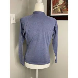 Patagonia Womens Blue Heathered Quarter Zip Pullover Long Sleeve Top Small thumbnail 4