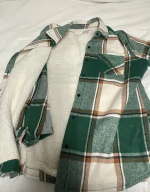 Sono Green Plaid Jacket with Fleece Lining Size M thumbnail 1