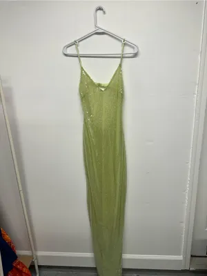 Oh Polly Marlena Sequin Maxi Dress - Light Green thumbnail 6