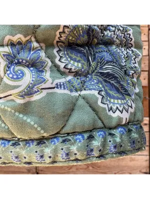 Reversible Quilted Floral Jacket with Blue and Green Patterns thumbnail 5
