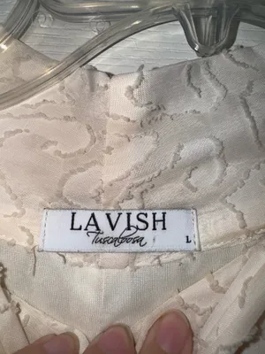 Lavish Tuscaloosa white cream Tie-Neck Ruffle leopard smocked waist dress thumbnail 3