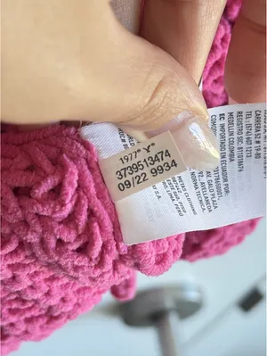 American Eagle Oversized Chenille Crewneck Sweater Hot Pink Chunky Knit Size M thumbnail 8