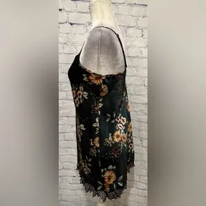 INC International Concepts Silky Chemise Gown Teddy Green Floral Size XS thumbnail 4