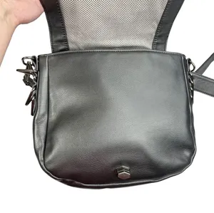 Steve Madden Gray Woven Faux Leather Crossbody Saddle Bag Purse thumbnail 4