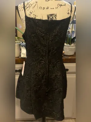 NWT Crystal Doll Junior’s Jacquard Rhinestone Bow A-Line Mini Dress thumbnail 9
