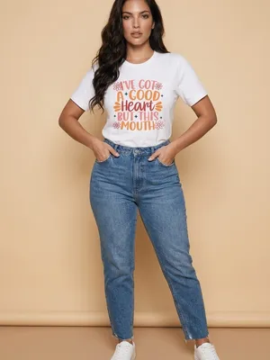 Graphic Tee "I've Got a Good Heart But This Mouth" - White Size XL NWT thumbnail 3