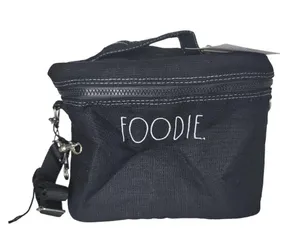 Rae Dunn NWT "Foodie" Lunch Tote With Utensil Case Insulated Adjustable Strap thumbnail 10