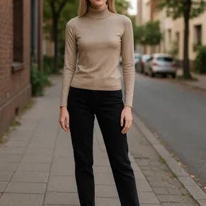 New York & Company Pink Rose Gold Glitter Turtleneck Sweater Small Y2K Fitted thumbnail 12