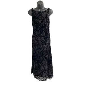 Vintage Slip Dress Y2K Jones New York‎ Women’s 4 Witchycore Goth Black Maxi NEW thumbnail 2