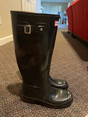 Hunter Boots Black  with Cable Knitted Tall Inserts thumbnail 1