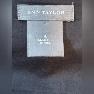 Ann Taylor Black White Polka Dot‎ Midi Dress Eyelet Hem Spaghetti Straps Size 4 thumbnail 10