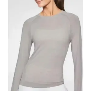 Athleta Nylon gray Cut Out Vented Compression Athletic Shirt Size s thumbnail 2