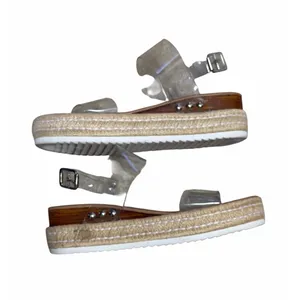 Steve Madden Clear Strappy Chunky Platform‎ Espadrille Wedge Sandal Shoes Size 8 thumbnail 3